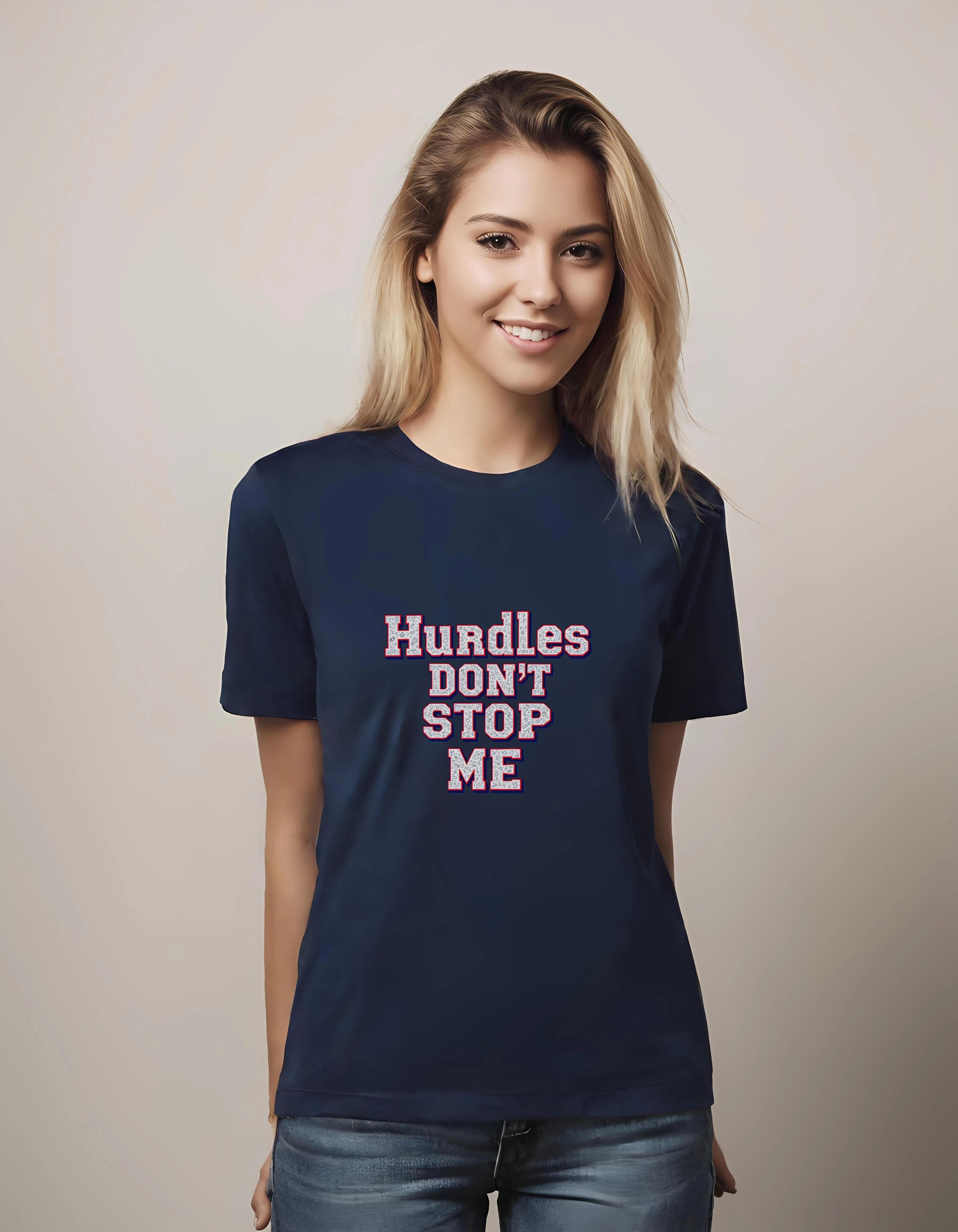 Hurdles Don't Stop Me Motivational Design | Classic T-Shirt (Unisex)