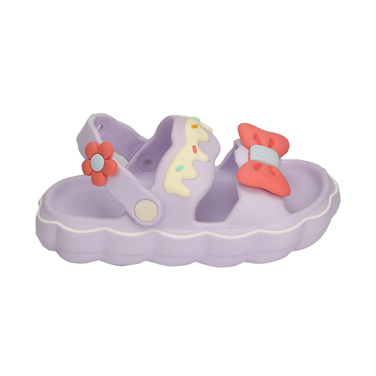 ICE-CREAM THEME BOW APPLIQUE CLOGS - PURPLE