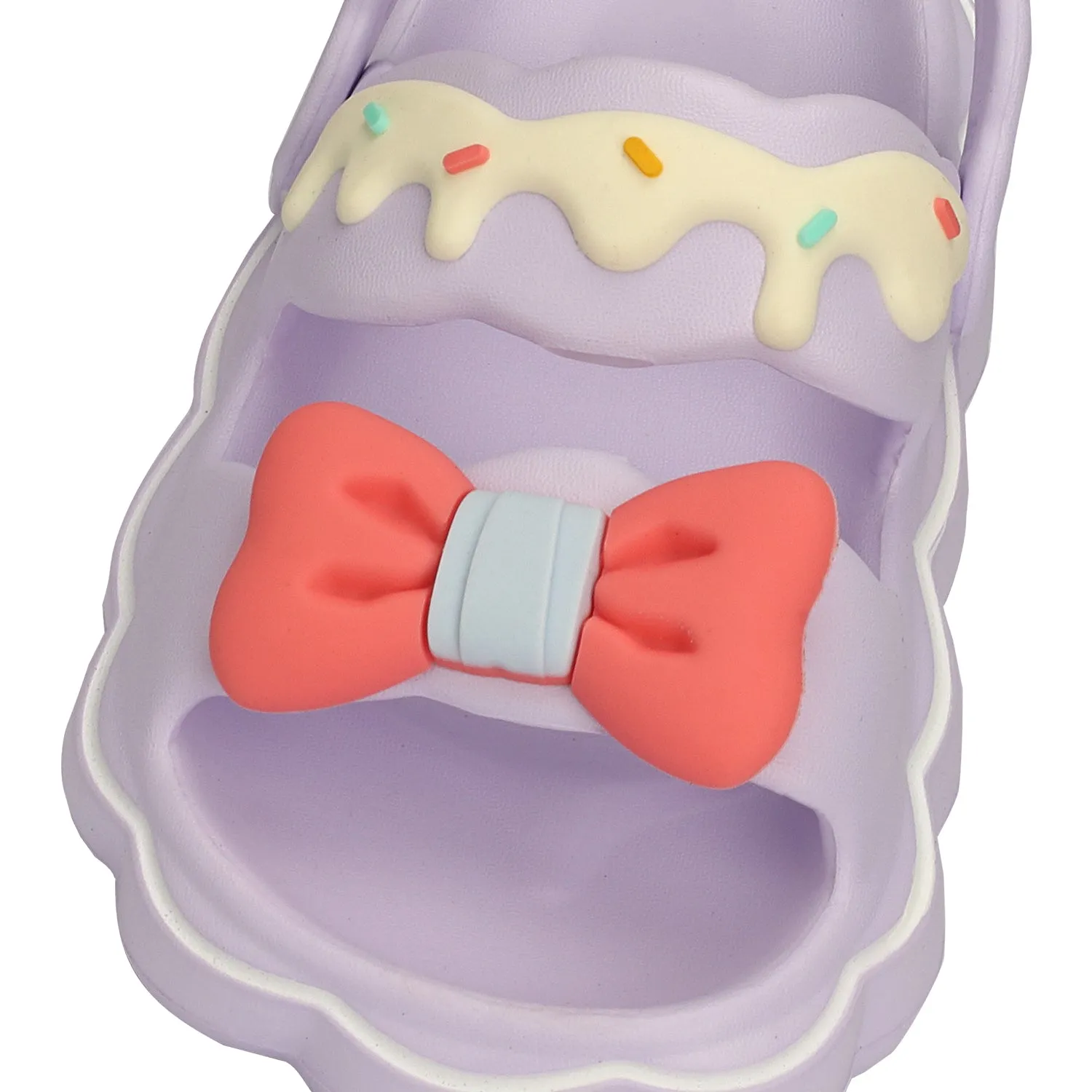 ICE-CREAM THEME BOW APPLIQUE CLOGS - PURPLE