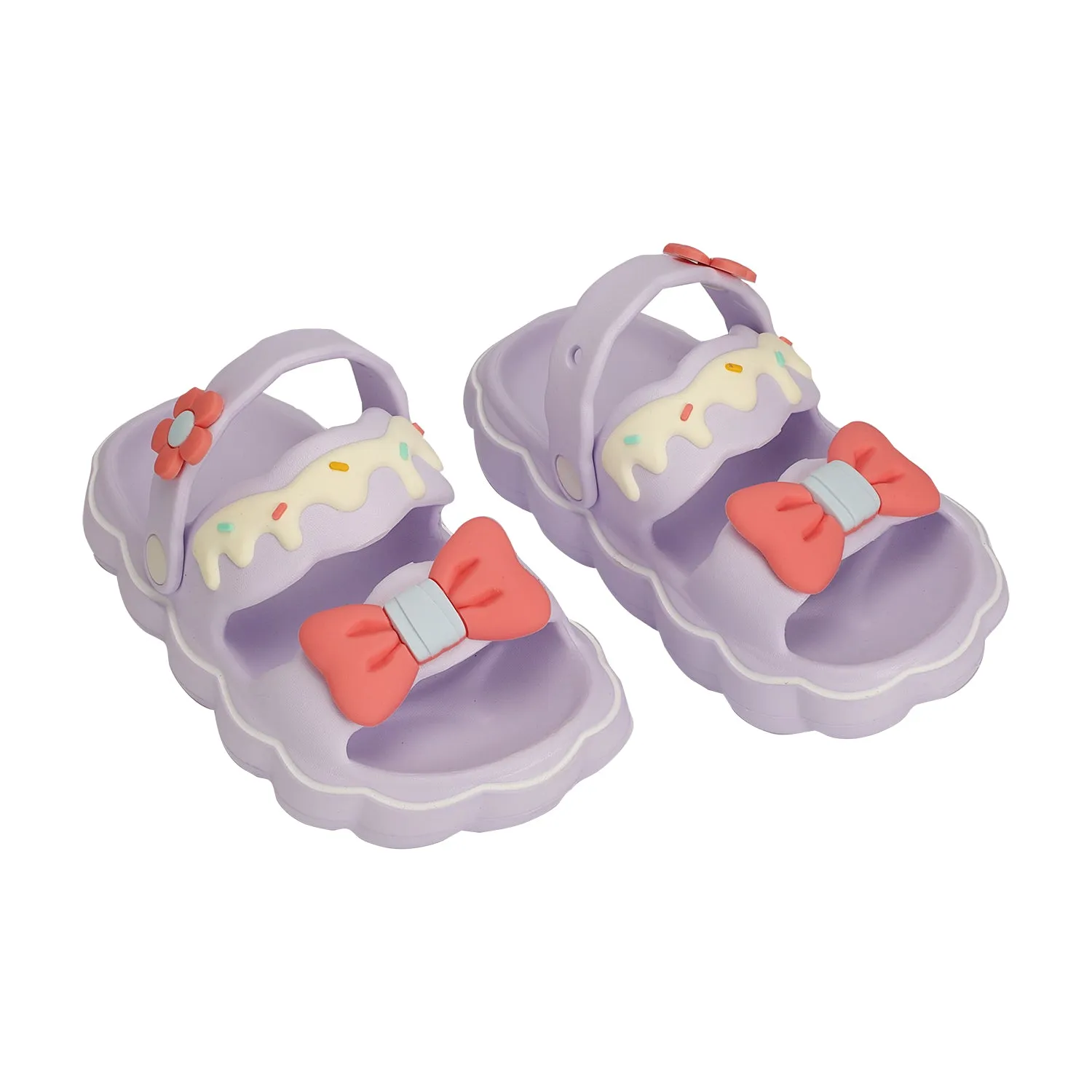 ICE-CREAM THEME BOW APPLIQUE CLOGS - PURPLE
