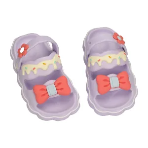 ICE-CREAM THEME BOW APPLIQUE CLOGS - PURPLE