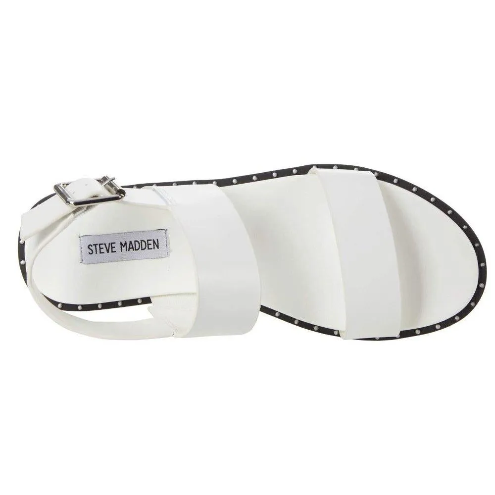 Idra White Flat Sandals
