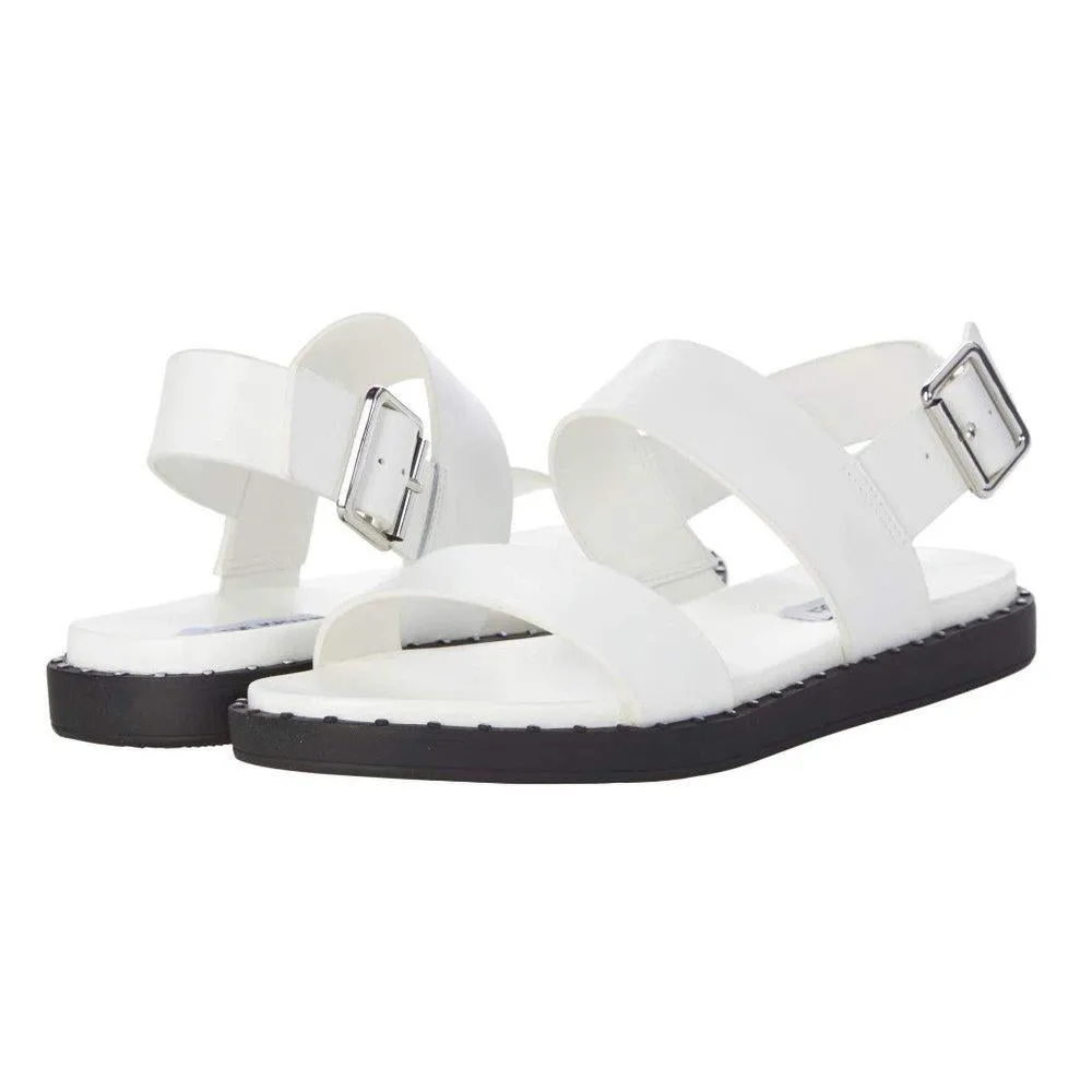 Idra White Flat Sandals