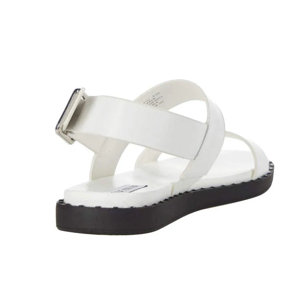Idra White Flat Sandals