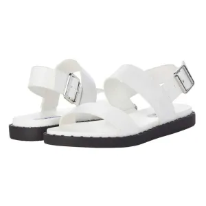 Idra White Flat Sandals
