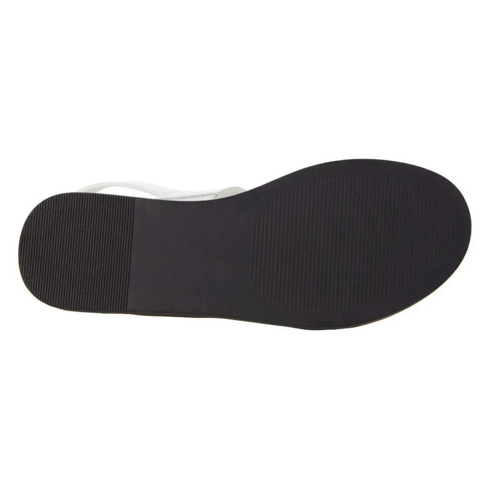 Idra White Flat Sandals