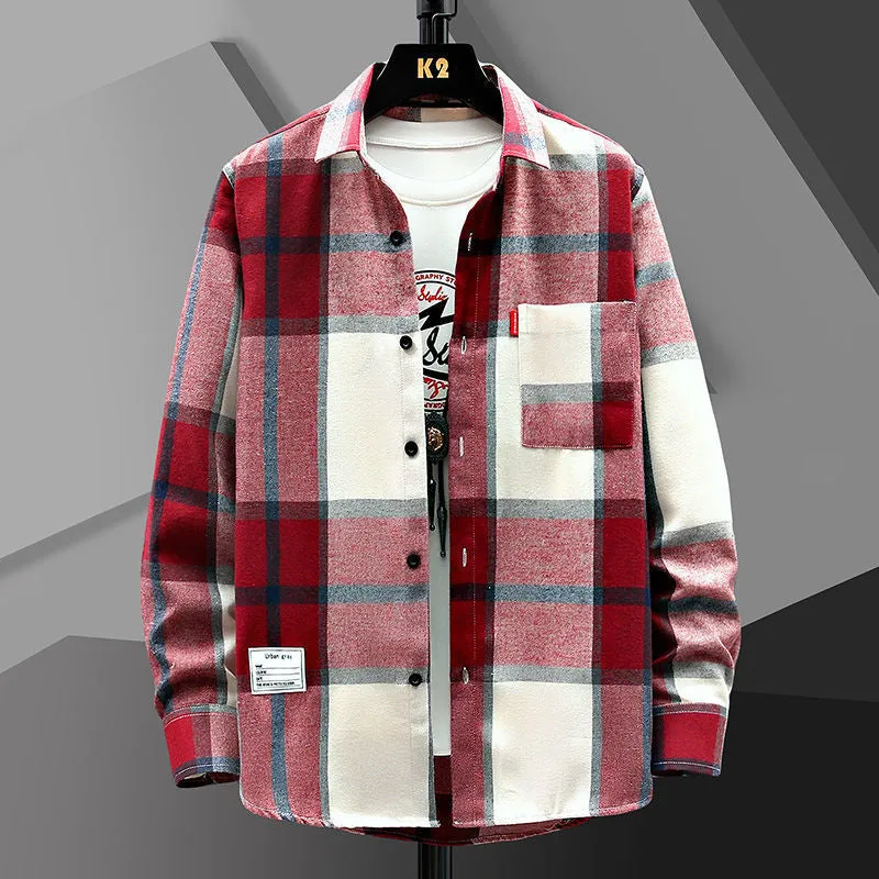 INSTOCK- Men's Casual Loose Plaid Shirt