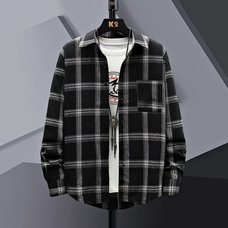 INSTOCK- Men's Casual Loose Plaid Shirt