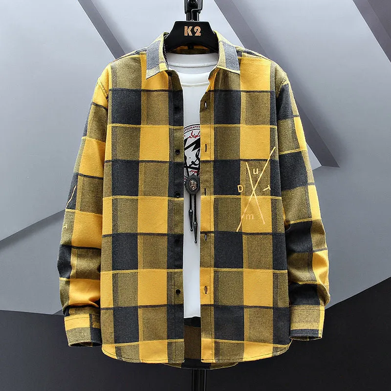 INSTOCK- Men's Casual Loose Plaid Shirt