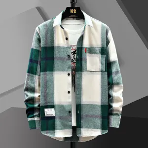 INSTOCK- Men's Casual Loose Plaid Shirt