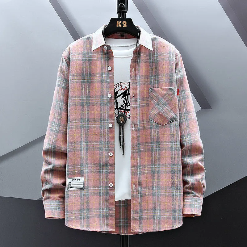 INSTOCK- Men's Casual Loose Plaid Shirt