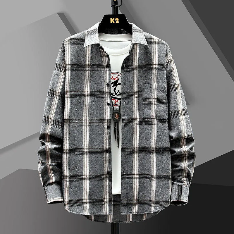 INSTOCK- Men's Casual Loose Plaid Shirt