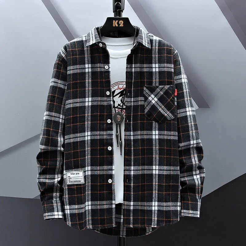 INSTOCK- Men's Casual Loose Plaid Shirt
