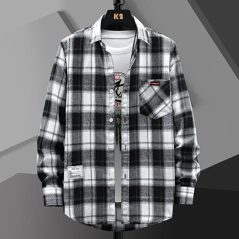 INSTOCK- Men's Casual Loose Plaid Shirt