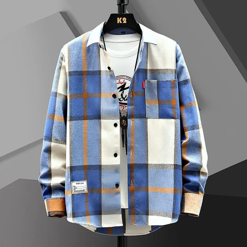 INSTOCK- Men's Casual Loose Plaid Shirt