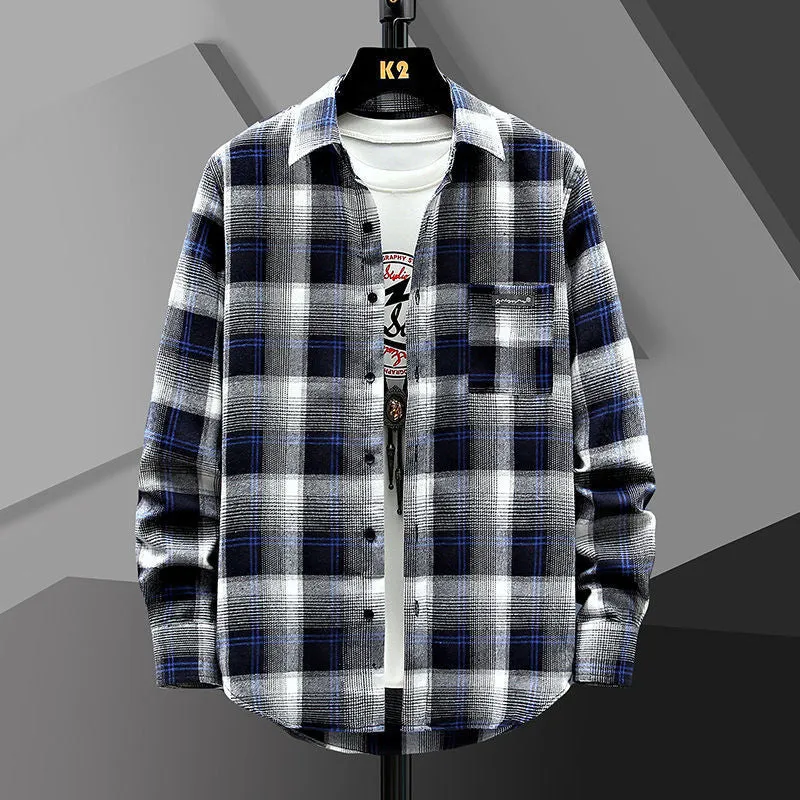INSTOCK- Men's Casual Loose Plaid Shirt