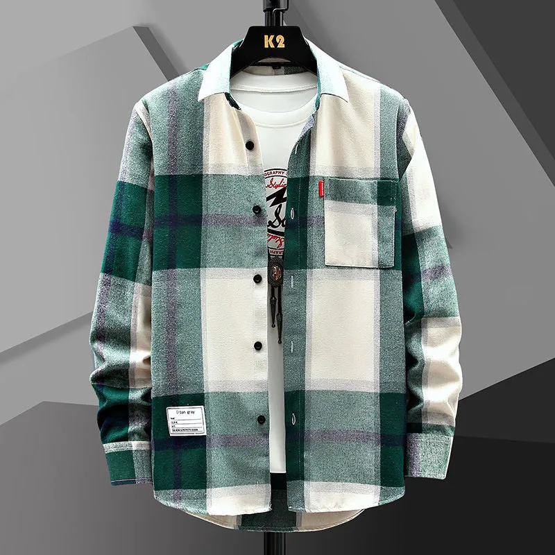INSTOCK- Men's Casual Loose Plaid Shirt