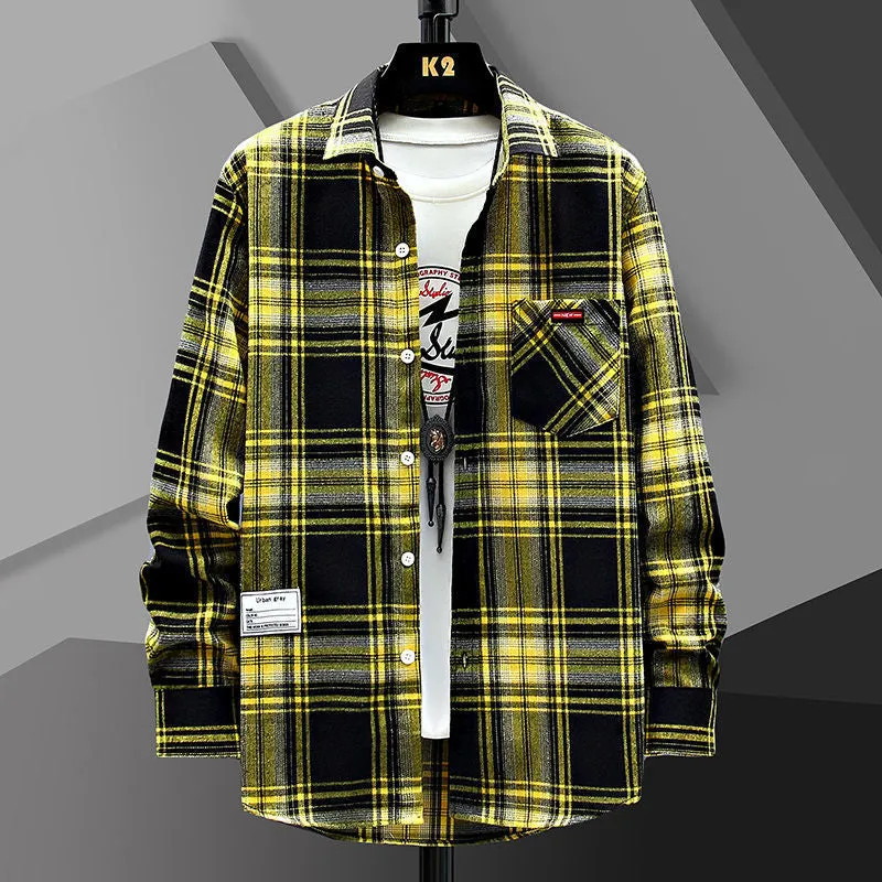 INSTOCK- Men's Casual Loose Plaid Shirt