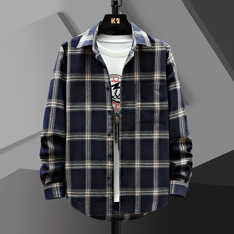 INSTOCK- Men's Casual Loose Plaid Shirt
