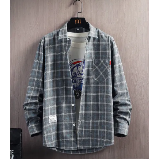 INSTOCK- Men's Casual Loose Plaid Shirt