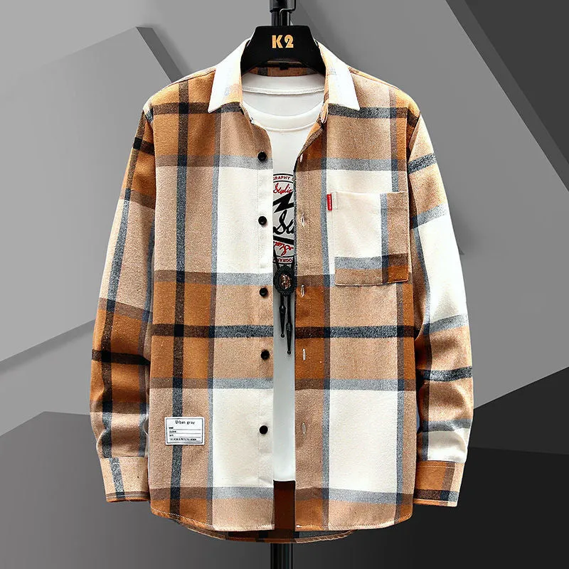 INSTOCK- Men's Casual Loose Plaid Shirt