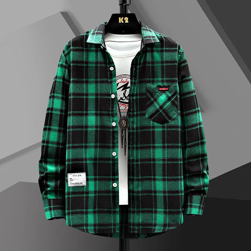 INSTOCK- Men's Casual Loose Plaid Shirt