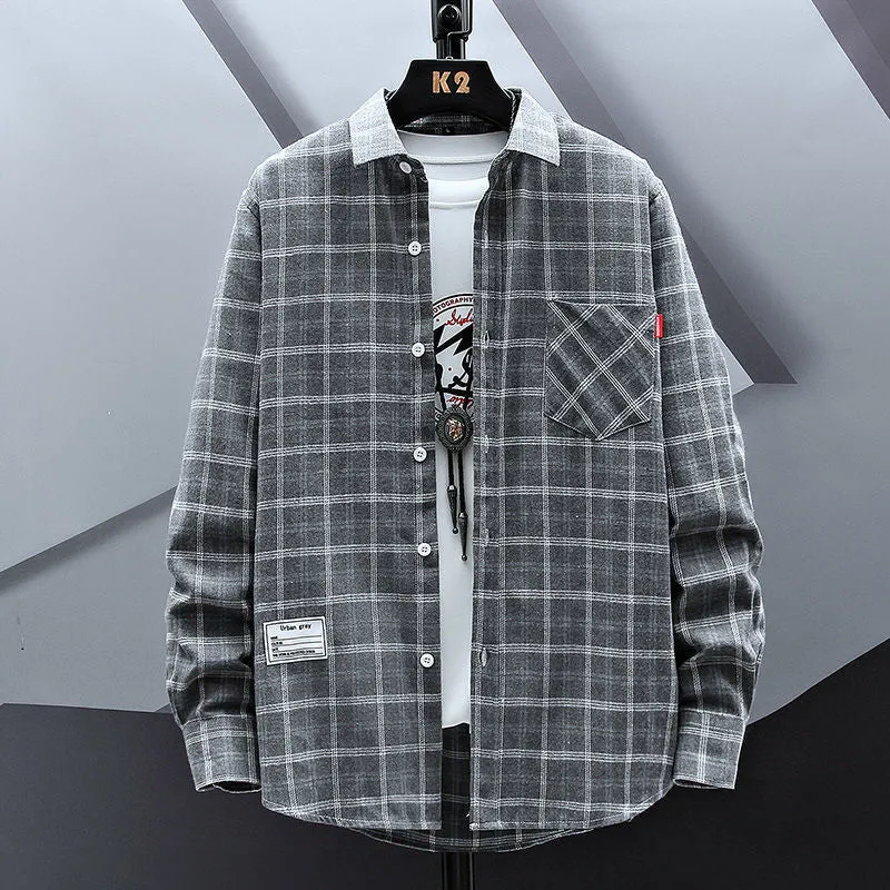 INSTOCK- Men's Casual Loose Plaid Shirt