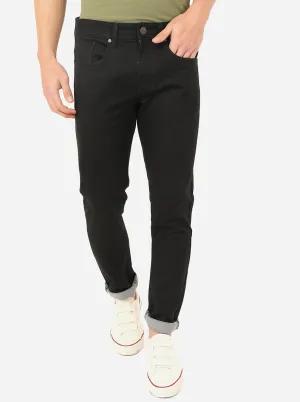 Jet Black Solid Slim Fit Jeans | JadeBlue