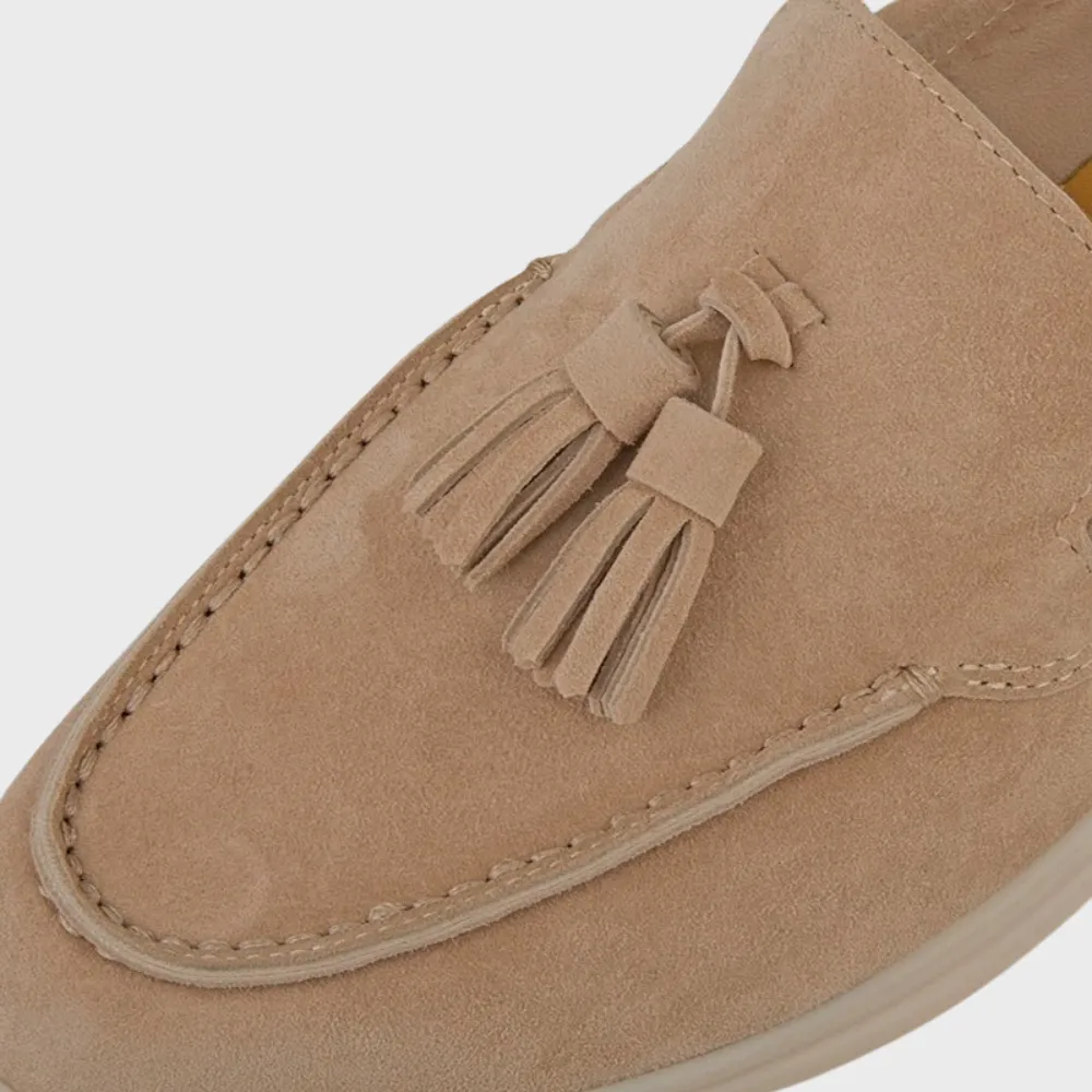 Laurence | Men's Suede Tassel Loafers - Slip-On Moccasin Style - Versatile Casual & Dress Shoe