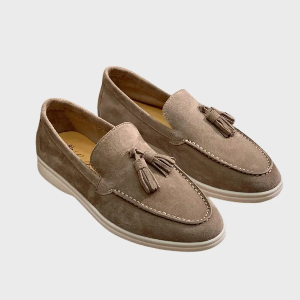 Laurence | Men's Suede Tassel Loafers - Slip-On Moccasin Style - Versatile Casual & Dress Shoe