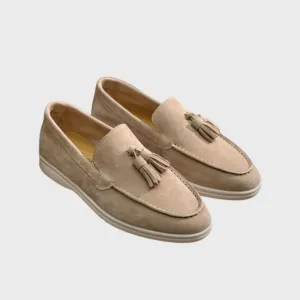 Laurence | Men's Suede Tassel Loafers - Slip-On Moccasin Style - Versatile Casual & Dress Shoe