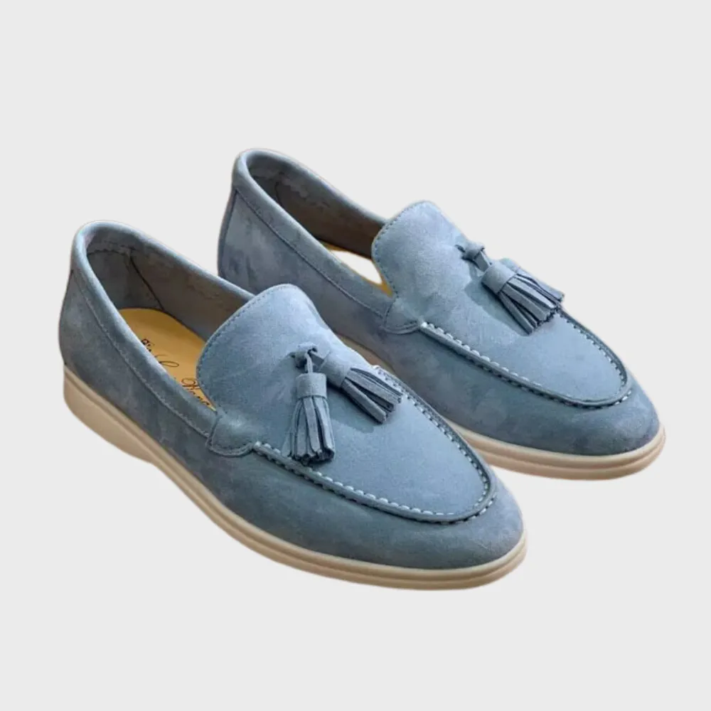 Laurence | Men's Suede Tassel Loafers - Slip-On Moccasin Style - Versatile Casual & Dress Shoe