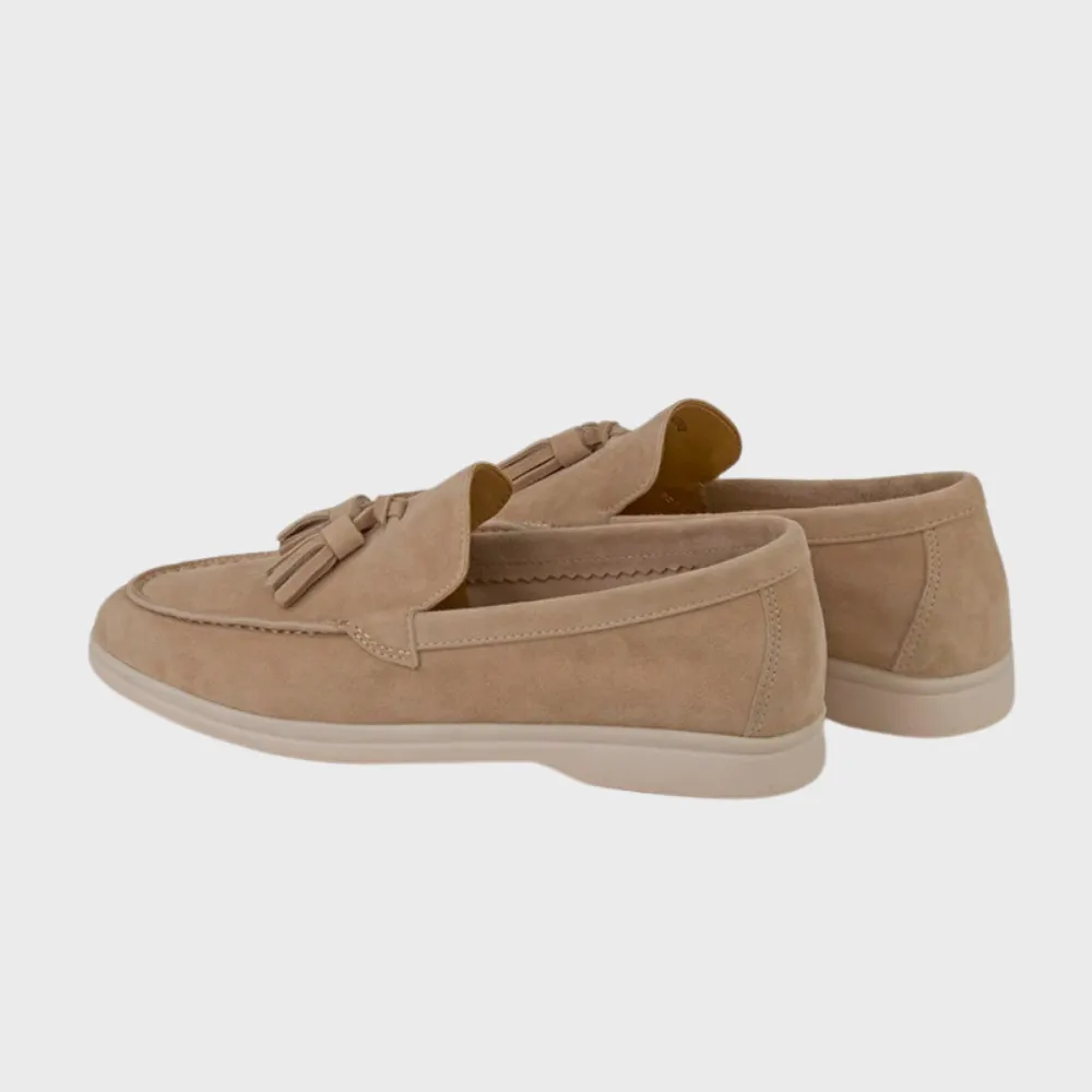 Laurence | Men's Suede Tassel Loafers - Slip-On Moccasin Style - Versatile Casual & Dress Shoe