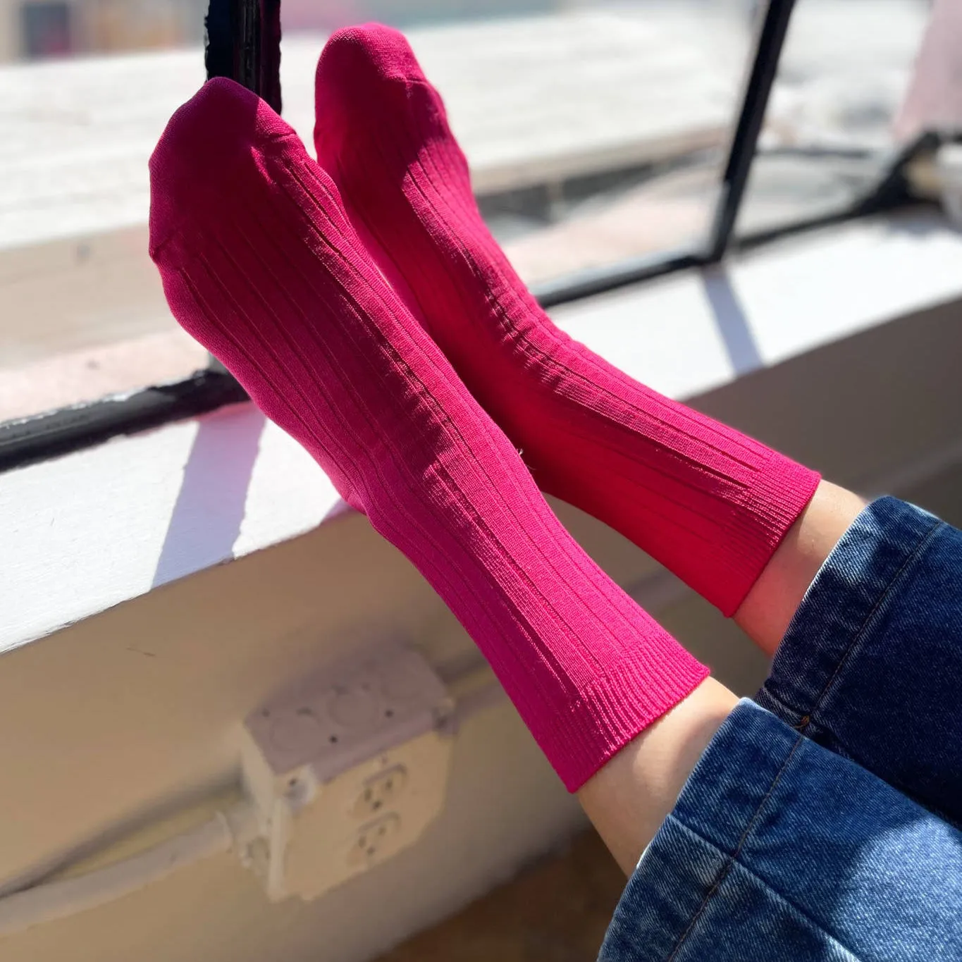 Le Bon Shoppe Fuchsia Her Socks