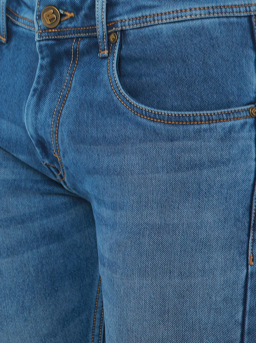 Light Blue Washed Narrow Fit Jeans | Greenfibre