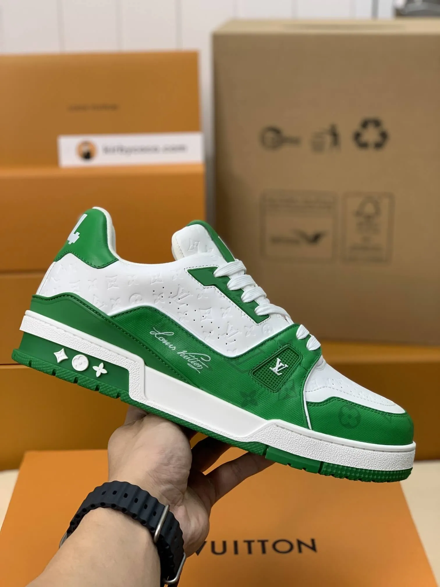 Louis Vuitton LV Trainer Sneaker "white Green"