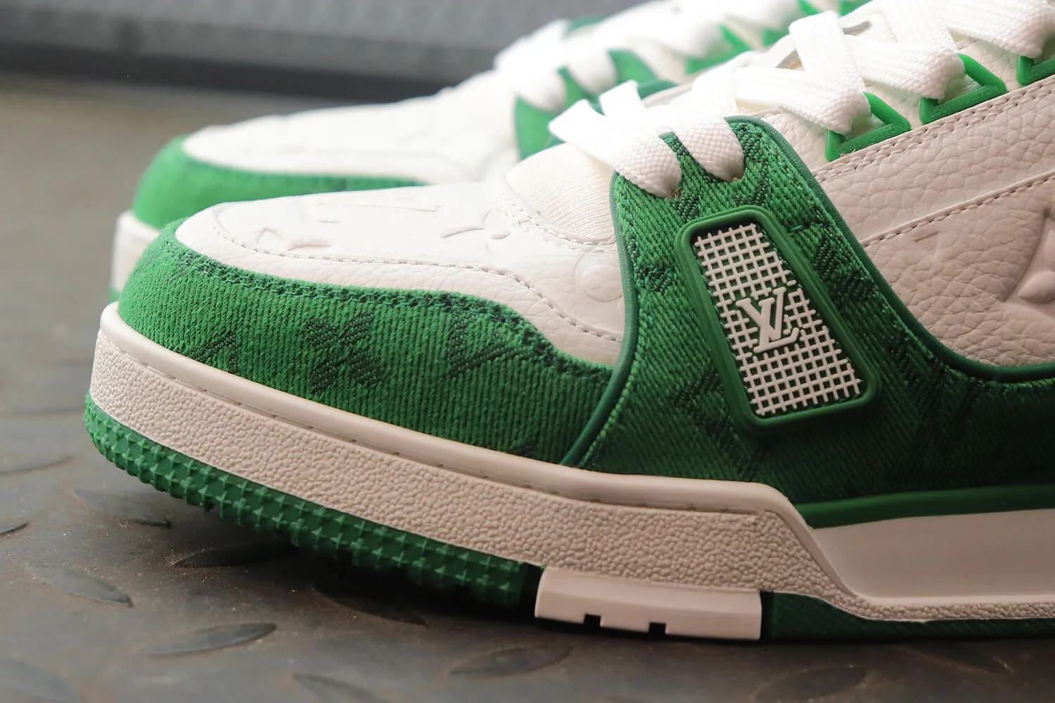 Louis Vuitton Trainer Monogram Green White Sneakers