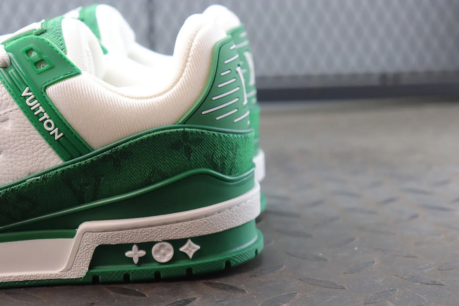 Louis Vuitton Trainer Monogram Green White Sneakers