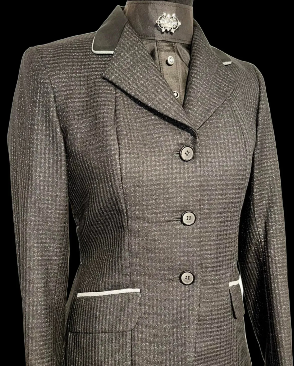 Marsha De Arriaga Black Sparkle Hunt Coat