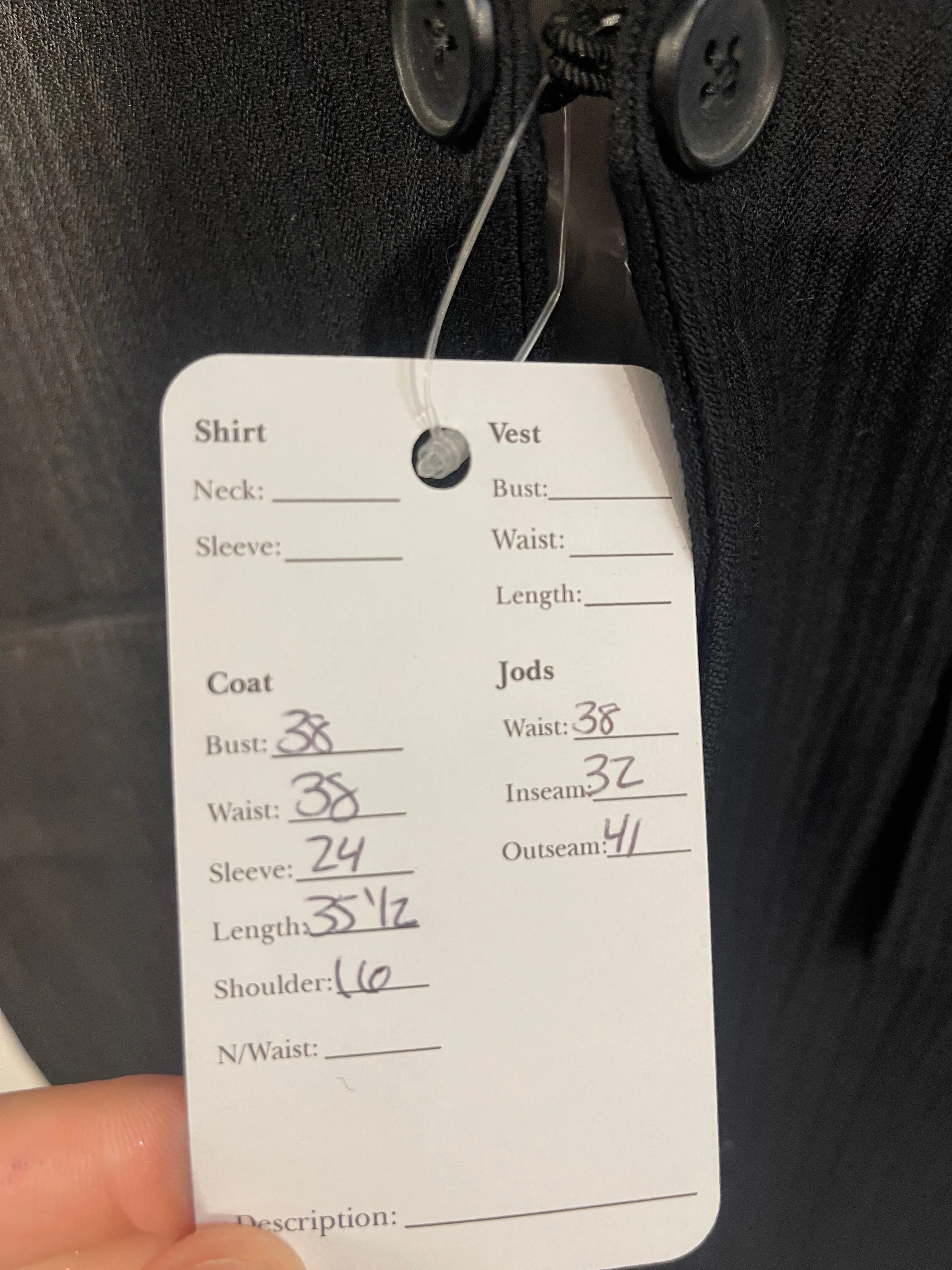 Mens Custom Black Suit