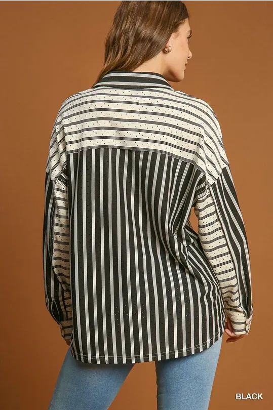 Modern Striped Button Up