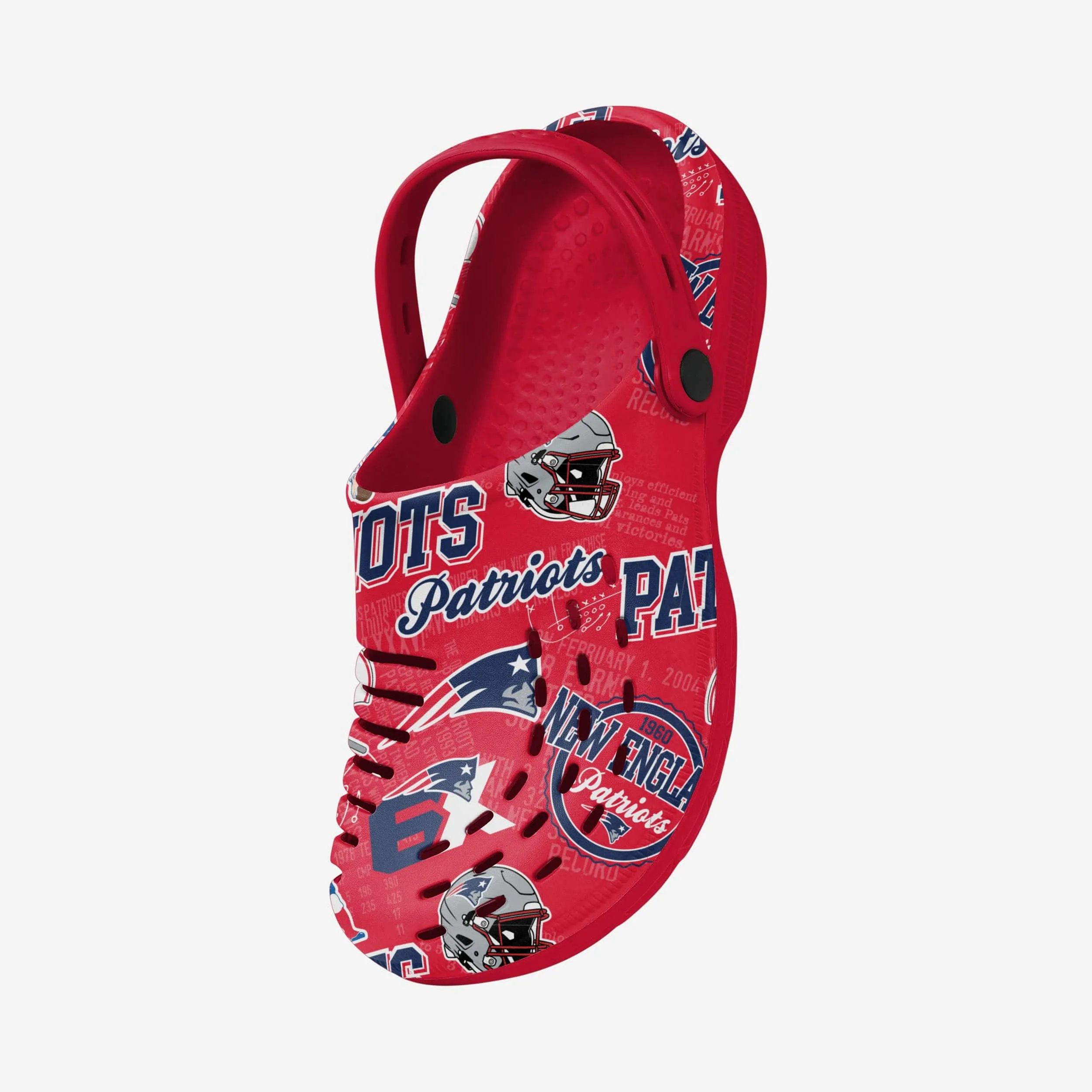 New England Patriots Historic Print Clog With Strap