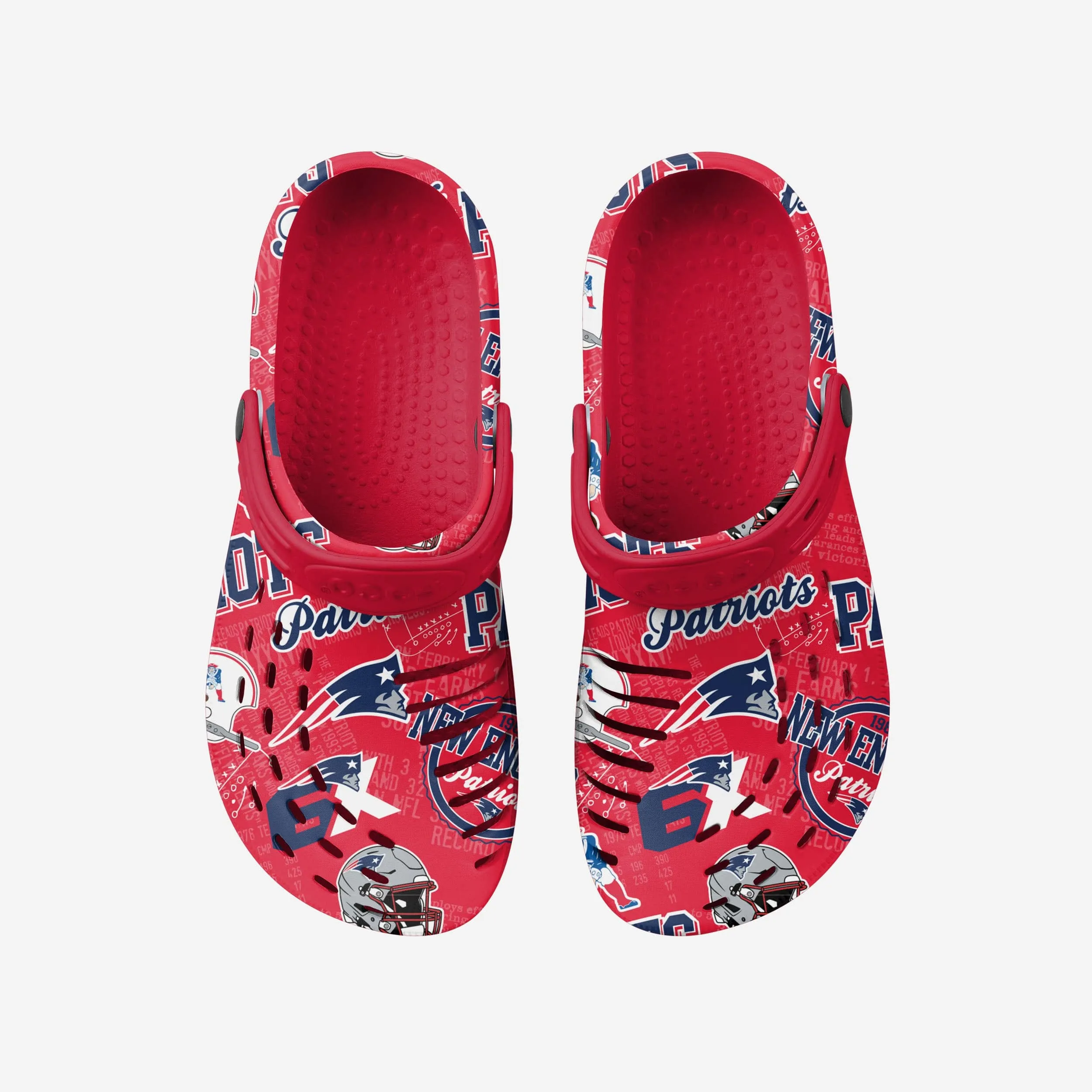 New England Patriots Historic Print Clog With Strap