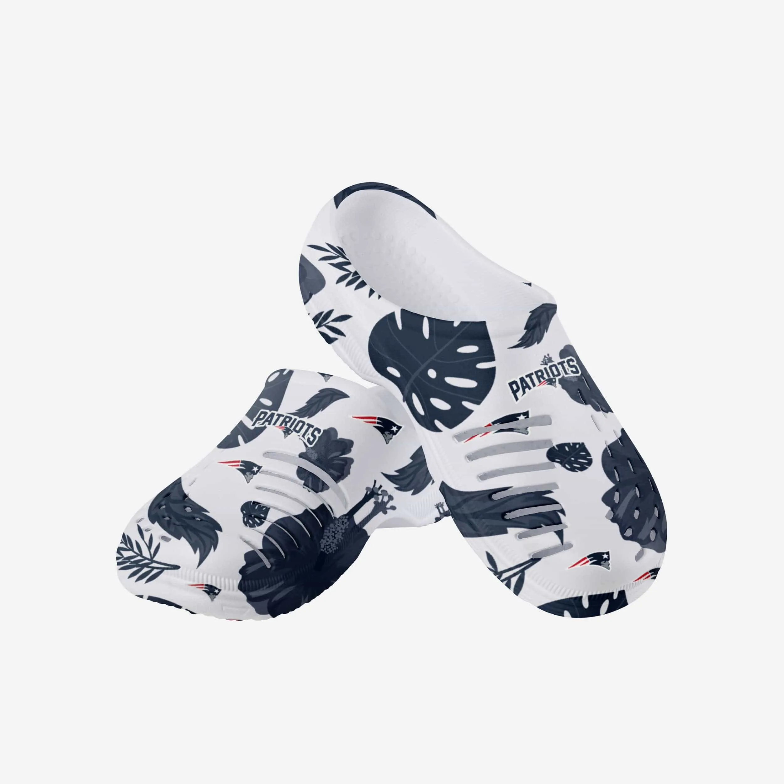New England Patriots Womens Floral White Clog