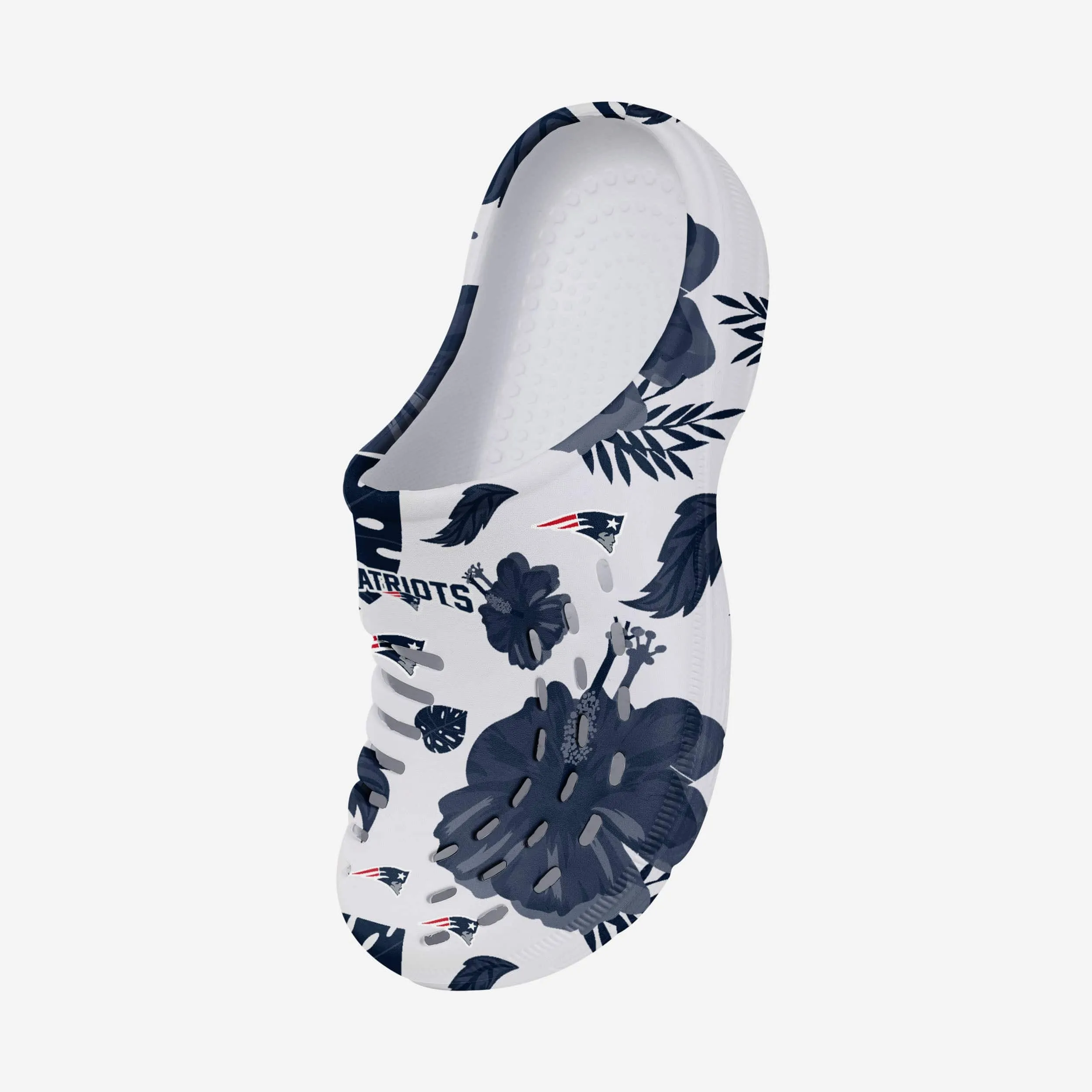New England Patriots Womens Floral White Clog