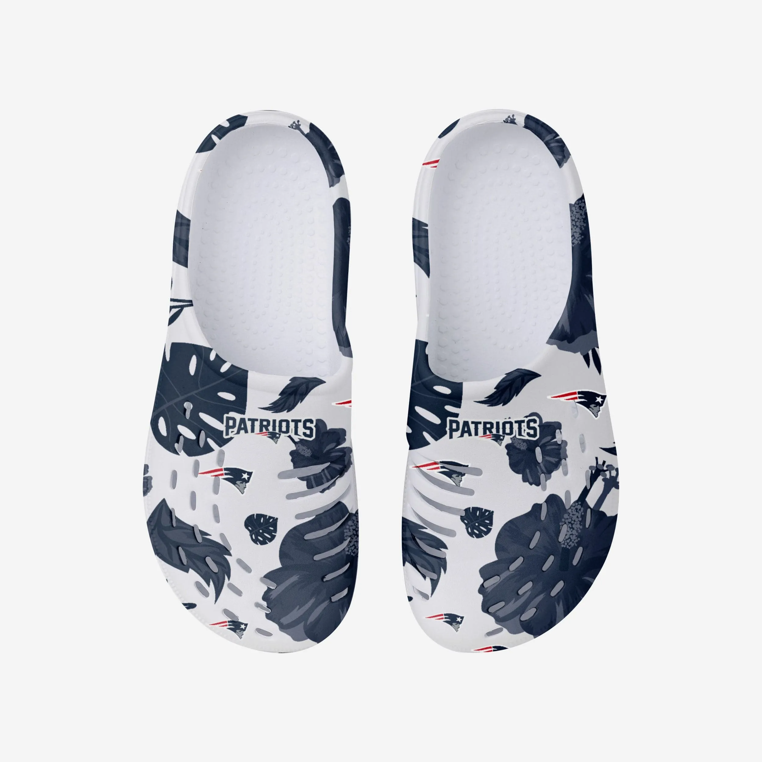 New England Patriots Womens Floral White Clog