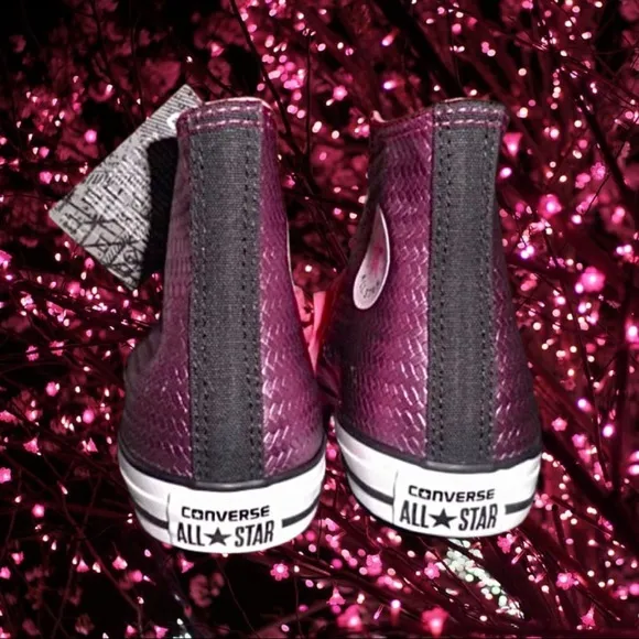 NIB Converse Pink Metallic Woven High Tops