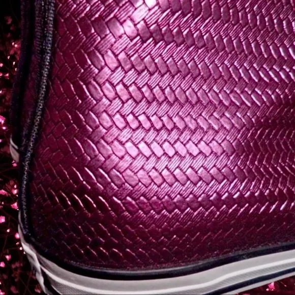 NIB Converse Pink Metallic Woven High Tops