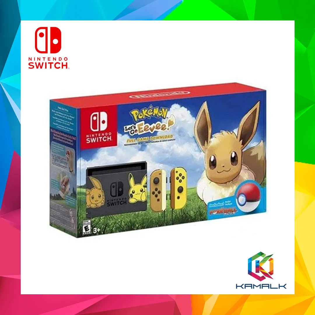 Nintendo Switch Pokemon Lets Go Eevee Console   Pokeball Plus