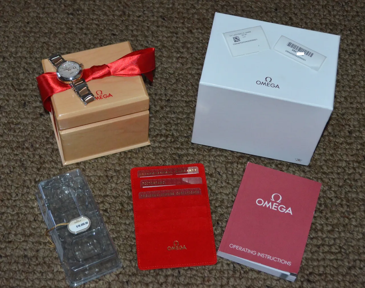 Omega Ladymatic DeVille 425.20.34.20.55.001 Steel Red Gold MOP Diamond Watch